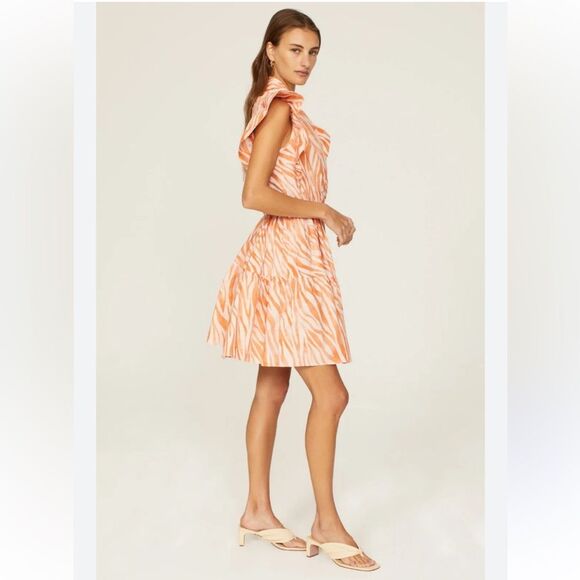 Derek Lam Orange Zebra Cutout Mini Dress 40 - Picture 4 of 12